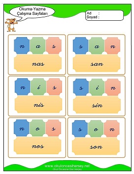 s sesi Hece Kartları